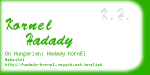 kornel hadady business card
